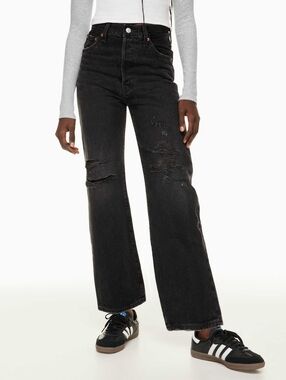 Levi's Ribcage Straight Ankle Jean Black Size 27W 25L